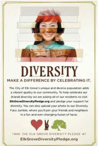 Elk Grove, California Diversity Pledge ad (source: elkgrovecity.org)