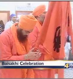 Members of the local New Orleans Sikh community held the annual Baisakhi celebration Sunday (screenshot: wwltv.com)