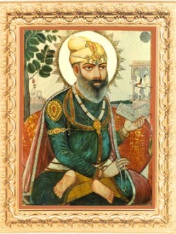 Painting of Guru Tegh Bahadur (source: SriGuruGranthSahib.org)