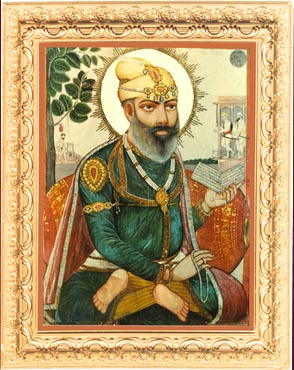 Painting of Guru Tegh Bahadur (source: SriGuruGranthSahib.org)