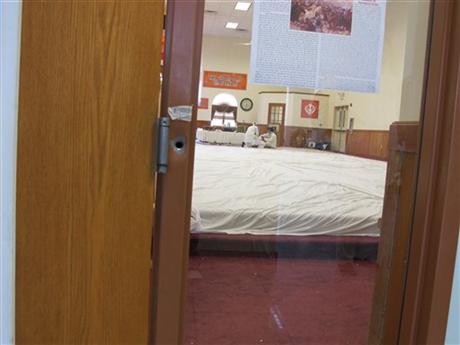 Bullet hole from the shooting attack at Oak Creek, Wisconsin Gurdwara, preserved as a memorial (source: AP)