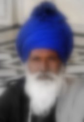 Blurred image of a nihang Sikh (source: mrsikhnet.com)
