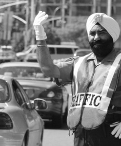 Jasjit Singh Jaggi serves as a member of the NYPD with his articles of faith intact, but only as a traffic officer, after winning his religious accommodation case in 2004. (source: New York City Commission on Human Rights)