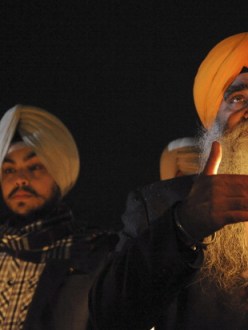 "A group of Sikh men were among those came to Newtown to attend an interfaith service at Newtown High School on December 16, 2012 which was also attended by President Barack Obama. The service was held two days after gunman Ryan Lanza walked into Sandy Hook Elementary School in Newtown, Conn. and opened fire killing 20 children and several adults on December 14, 2012." (source: CNN)