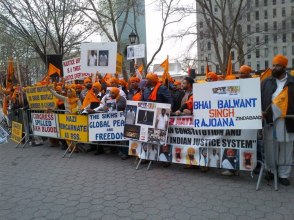 Sikhs in New York rally for Bhai Balwant Singh Rajoana. (source: Sikh24)