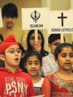 The Interfaith Youth Choir singing on Monday. (Credit: Elizabeth Lara/ NorthJersey.com)