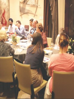"Discussions over the dinner table at Bobby and Jasmeeta Singh’s home." (source: Indo American News)