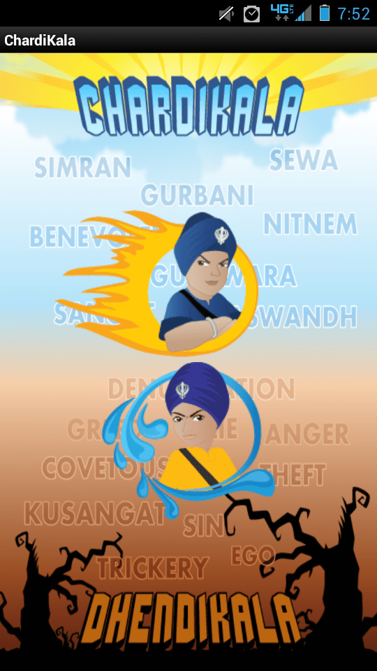 Title screen of "Chardi Kala".