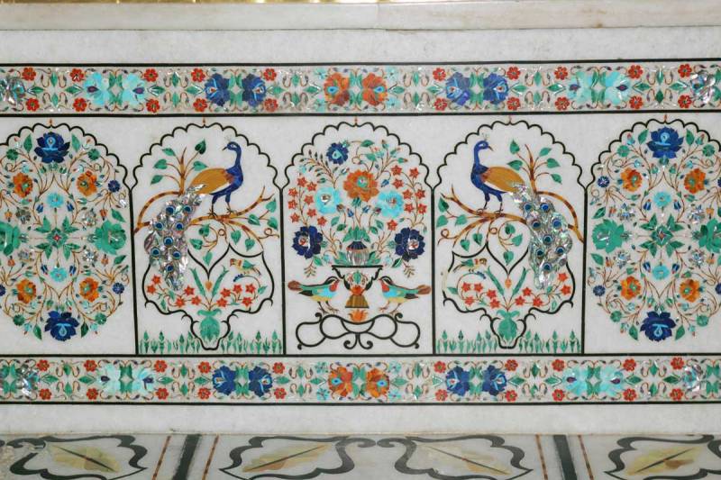 Inlaid artwork in marble at Harmandir Sahib ("the Golden Temple") in Amritsar, India. (source: GoldenTempleAmritsar.org)