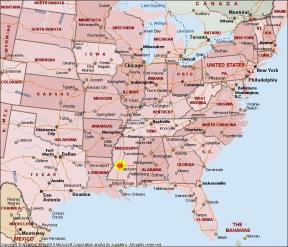 Map of Jackson, Mississippi.