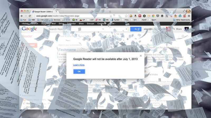 Google Reader is shutting down on July 1. (Source: LifeHacker)