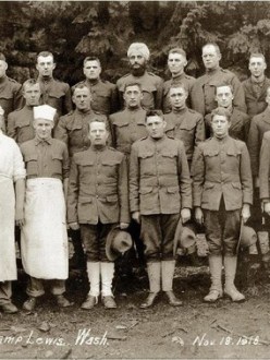 Bhagat Singh Thind as a member of Company #2 Development Battalion #1, 166th Depot Brigade, of Camp Lewis in Astoria, Oregon. (Source: bhagatsinghthind.com)