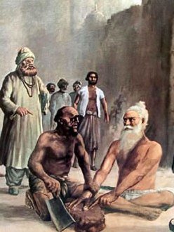 Depiction of the execution of Bhai Mani Singh in 1737.