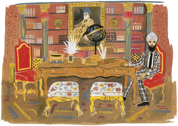 Waris Ahluwalia illustration by Konstantin Kakanias. (Source: New York Times.)